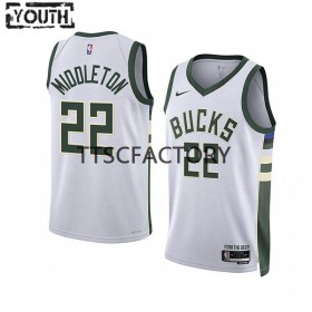 Dres Milwaukee Bucks Khris Middleton 22 Nike 2022-23 Association Edition Bijela Swingman - Dječji
